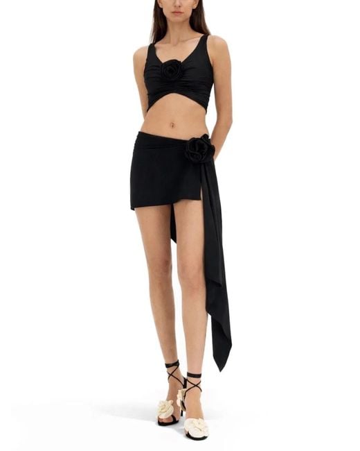 Magda Butrym Black Asymmetrical Skirt Swim
