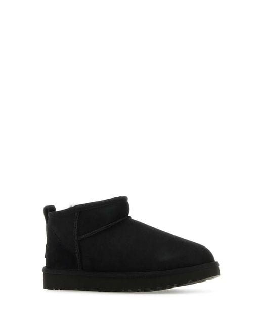 Ugg Black Classic Ultra Mini Suede Boots For