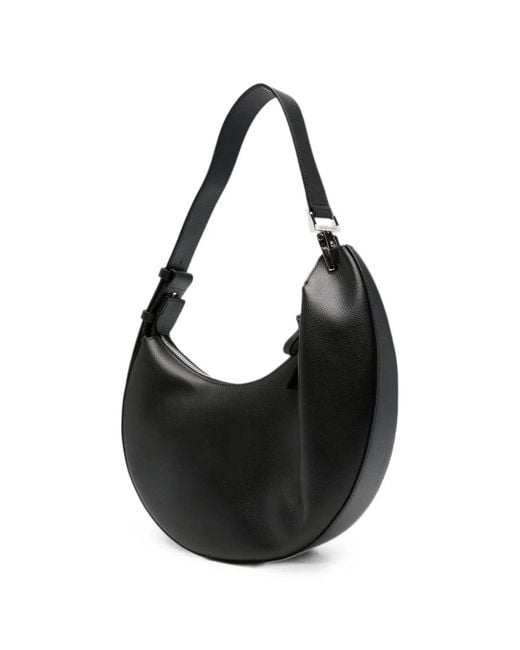 Emporio Armani Black Medium Leather Hobo Bag