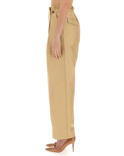 Victoria Beckham Natural Pants Gathered Waist