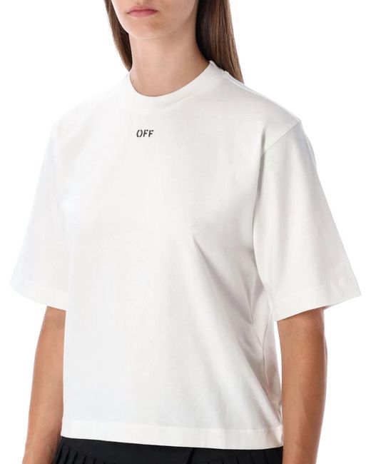 Off-White c/o Virgil Abloh White Flowers Boxy Cotton Logo T-Shirt