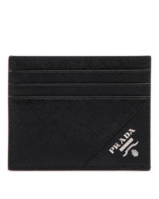 Prada Black Saffiano Leather Card Case for men