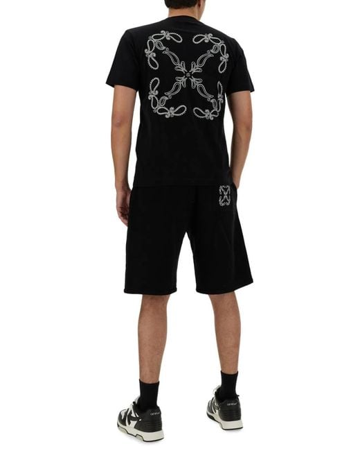 Off-White c/o Virgil Abloh Black Bermuda With Logo for men