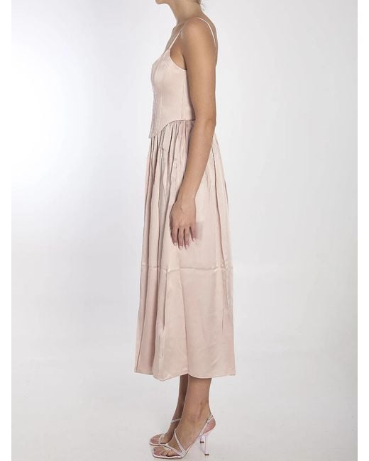 Zimmermann Pink Corset Midi Dress