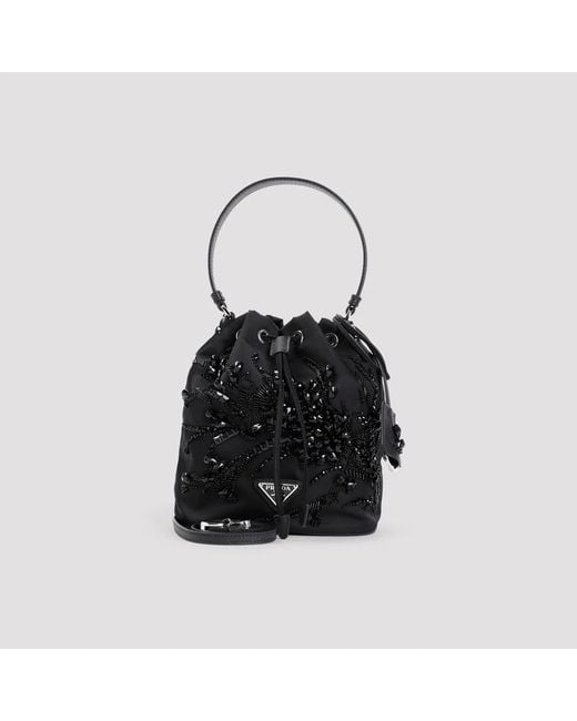 Prada Black Nylon Bucket Bag