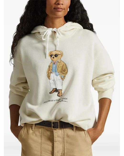 Polo Ralph Lauren White "Bear" Hooded Sweatshirt