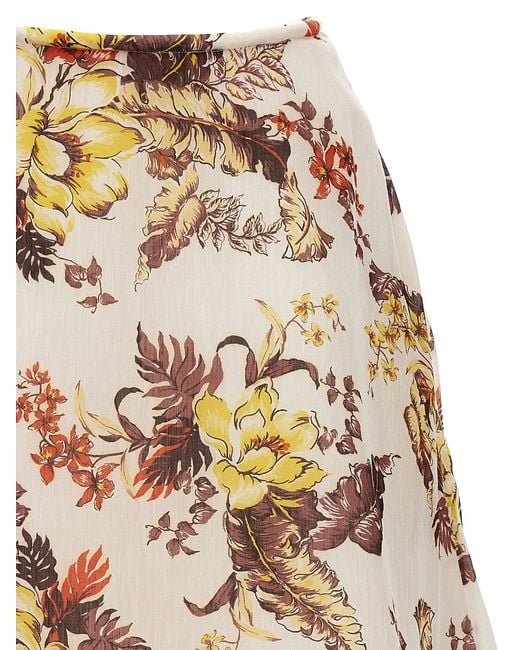 Zimmermann Natural 'Matchmaker Floral Flare' Skirt