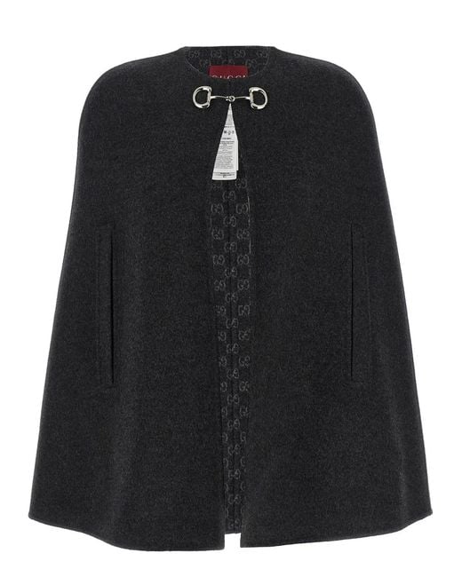 Gucci Black 'Morsetto' Cape