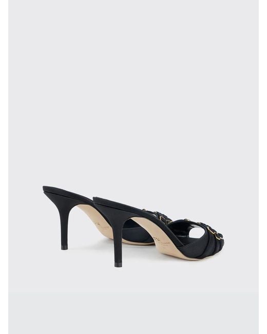 Elisabetta Franchi Black Leather Sandal
