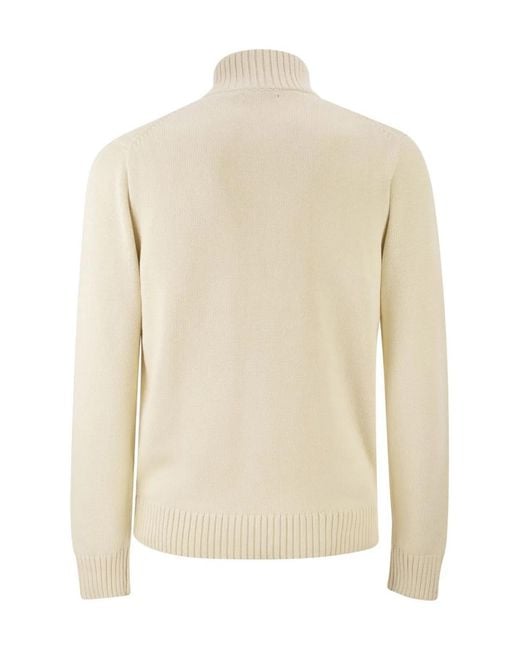 Polo Ralph Lauren Natural Cotton Jumper With Zip Fastening for men