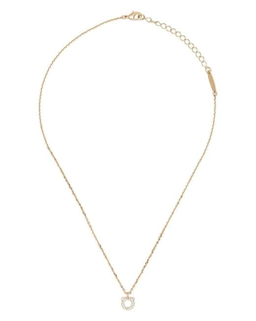 Ferragamo Metallic Gancini Crystal Necklace