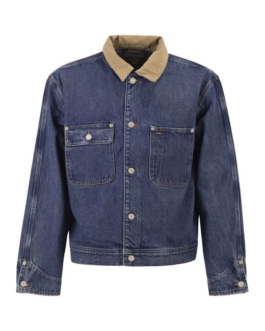 Polo Ralph Lauren Blue Denim Jacket With Contrast Collar for men