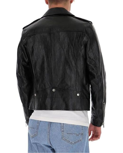 Saint Laurent Black Leather Jacket for men