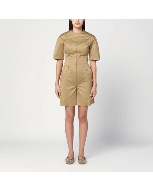 THE LATEST Natural Camel-Coloured Short Jumpsuit