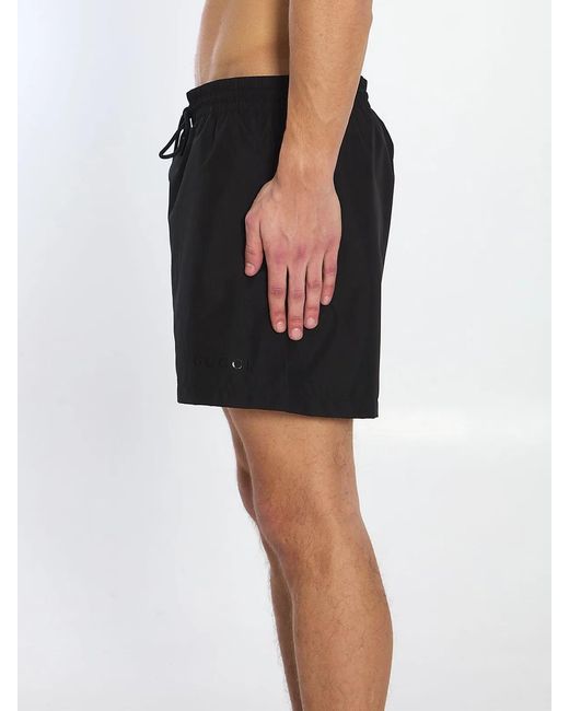 Gucci Black Swimsuit With Logo for men