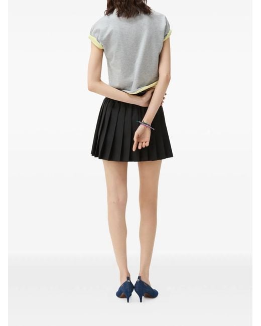 Versace Black Pleated Mini Skirt