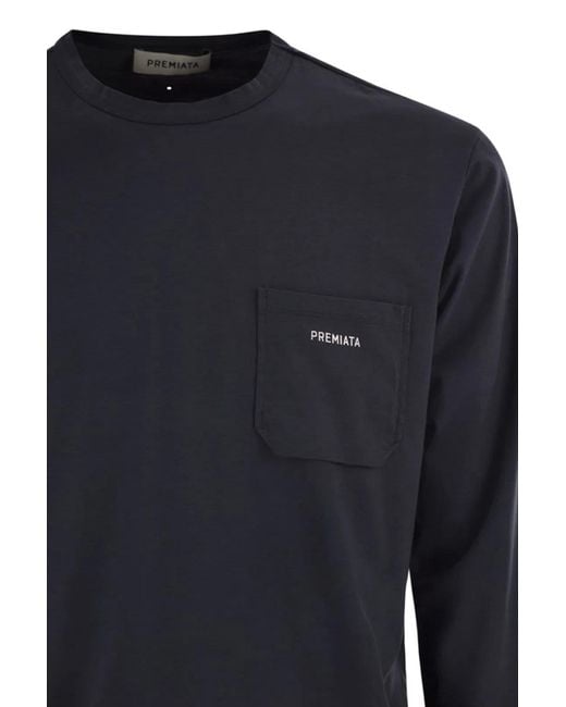 Premiata Blue Cotton Jersey T-Shirt for men