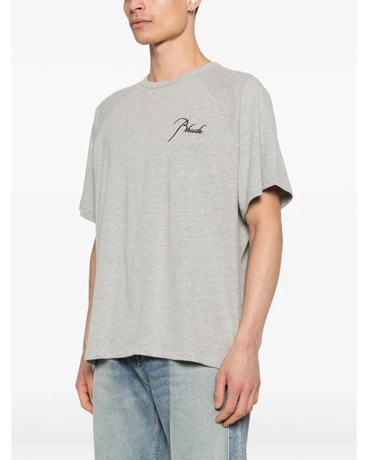 Rhude Gray Classique Raglan Tee for men