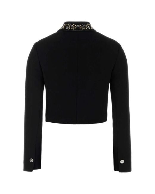 Versace Black Informal Jacket Responsible Light Weight Double Wo