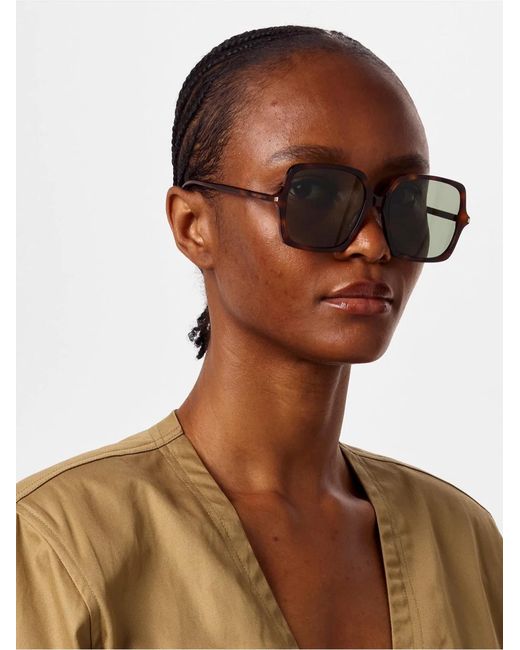 Saint Laurent Brown Sl591 Logo Sunglasses