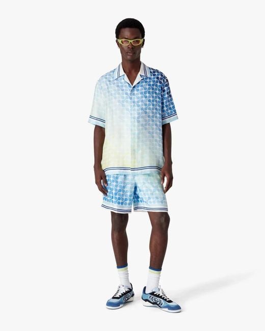 Casablanca Blue Optic Drop Cuban Shirt for men