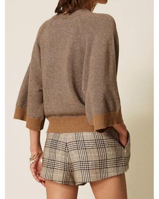 Twinset Brown Wool Maglia Sweater