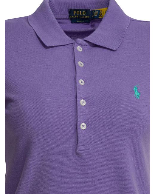 Polo Ralph Lauren Purple Slim-Fit Stretch Logo Cotton Elastane Polo Shirt