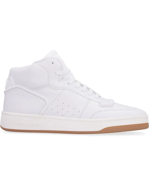 Saint Laurent White Sl/80 Mid-Top Sneakers for men