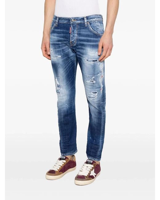 DSquared² Blue Pants 5 Pockets for men