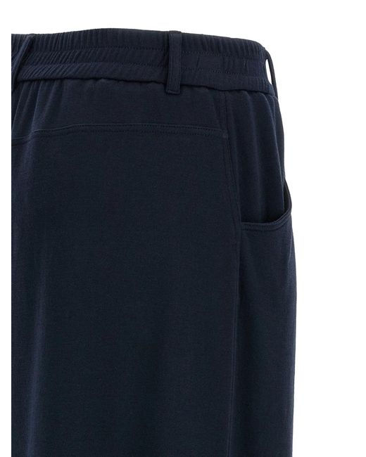 Brunello Cucinelli Blue Cotton Silk Pants