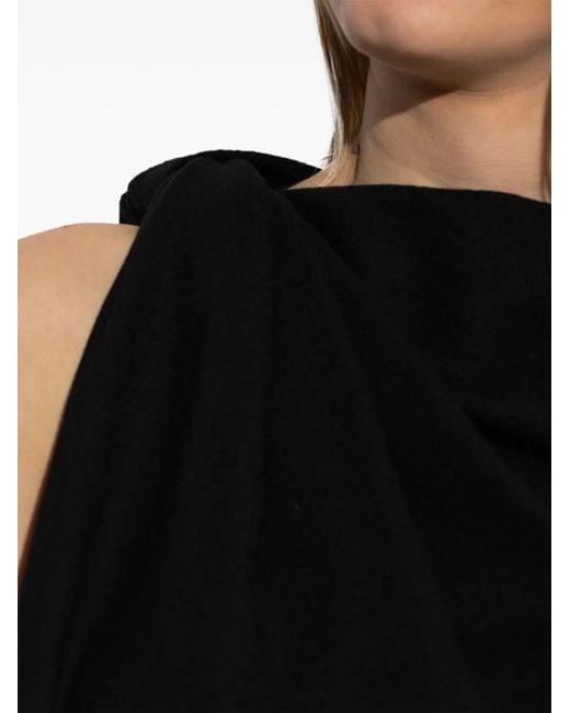 McQueen Black Elegant 100% Wool Dress