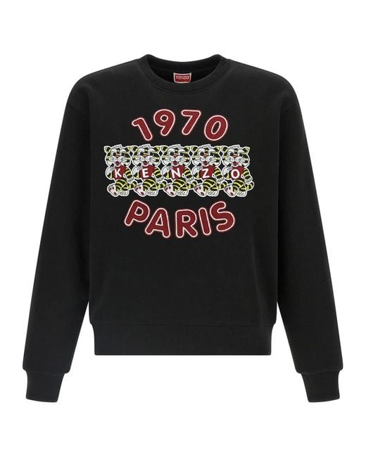 KENZO Black 'Wild Tiger Embroidered' Sweatshirt for men