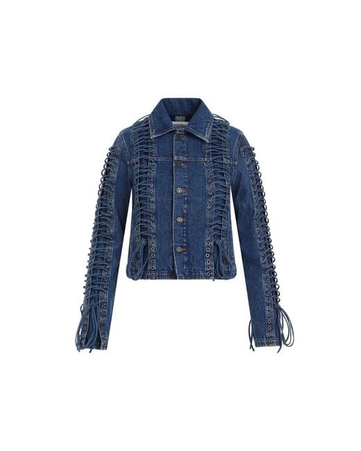 Jean Paul Gaultier Blue Corset Denim Jacket