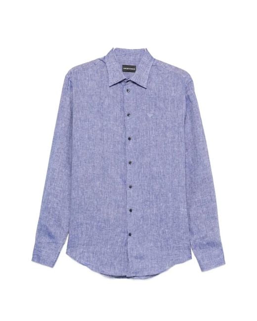 Emporio Armani Purple Cotton Shirt for men