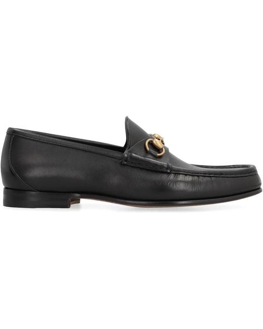 Gucci Black Horsebit 1953 Leather Loafers for men