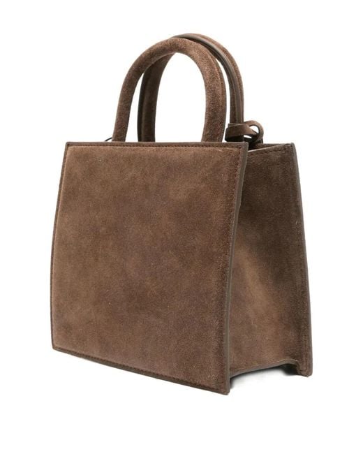Mc2 Saint Barth Brown Suede Shop Bag Mini