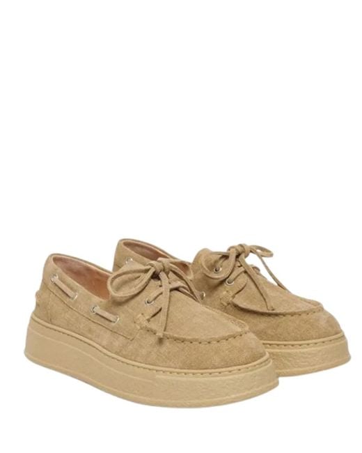 Agl Attilio Giusti Leombruni Natural Neutrals Lace-Up Fastening Fla