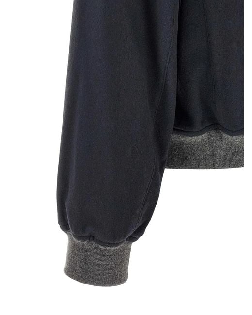 Brunello Cucinelli Blue Light Flannel Bomber Jacket for men