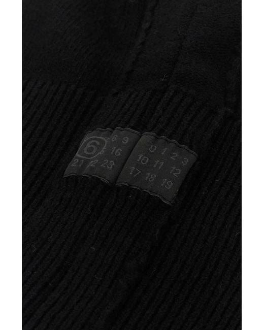 MM6 by Maison Margiela Black Wool Blend Balaclava