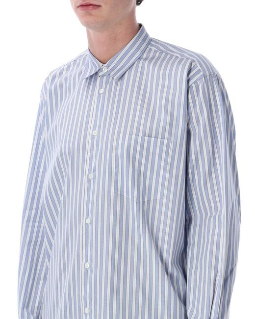 Comme des Garçons Blue Shirt Shirt Striped Cotton Shirt for men