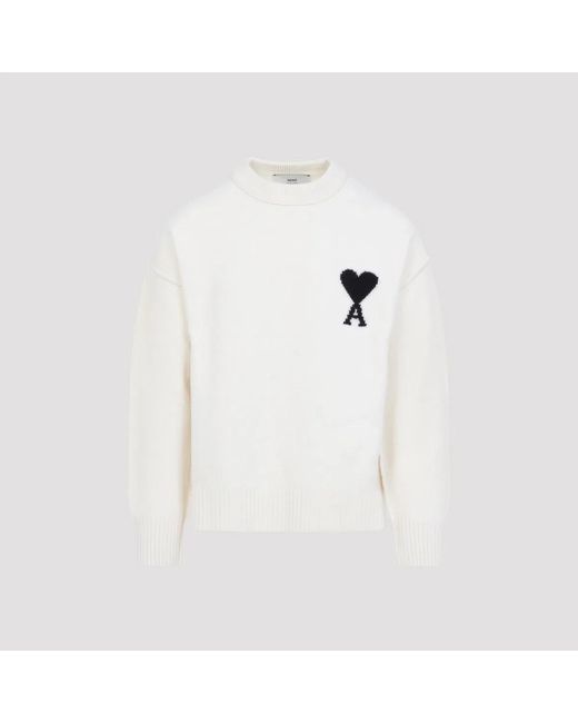 AMI White Ami De Coeur Sweater