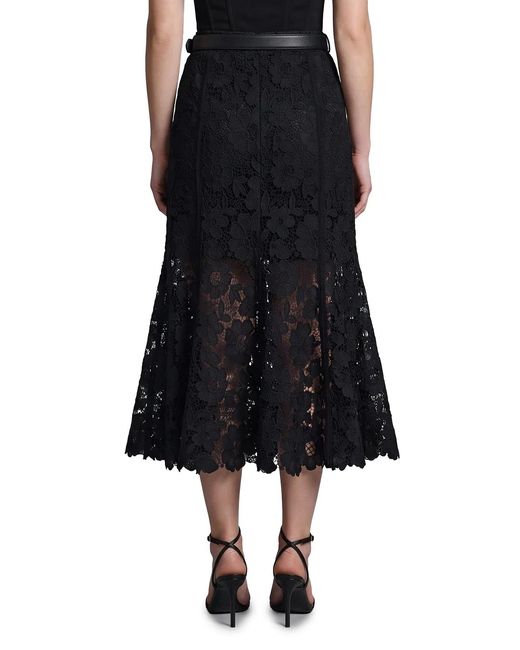 Self-Portrait Black Self Portrait Lace Midi Skirt