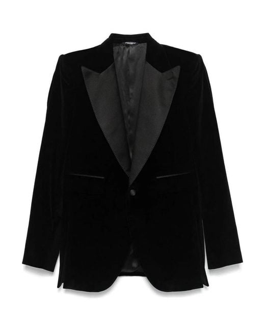Dolce & Gabbana Black Dolce & Gabbana Suede Blazer for men