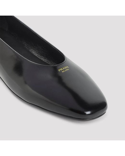 Prada Black Leather Ballerinas
