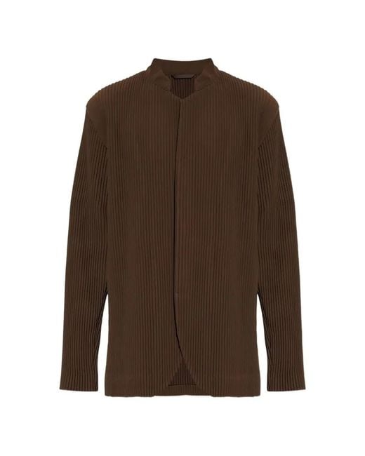 HOMME PLISSÉ Brown Homme Plisse Homme Plisse Issey Miyake Button Plissé Jacket for men