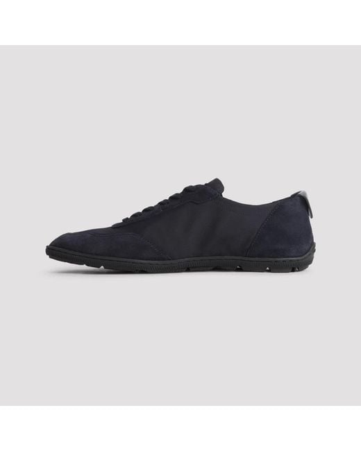 Giorgio Armani Blue Calf Leather Rubber Sneakers for men
