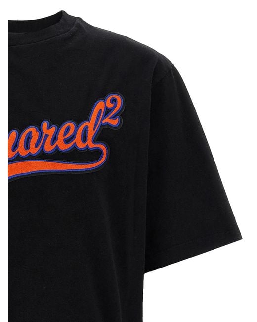 DSquared² Black 'Sponge Patch' T-Shirt for men