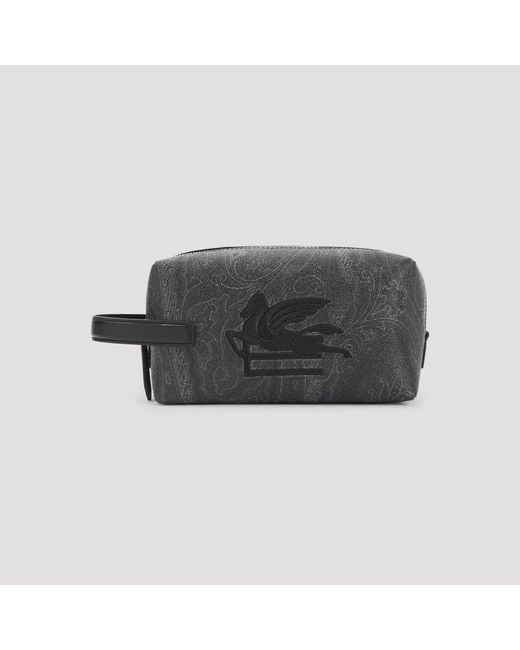 Etro Gray Leather Pouch Arnica for men