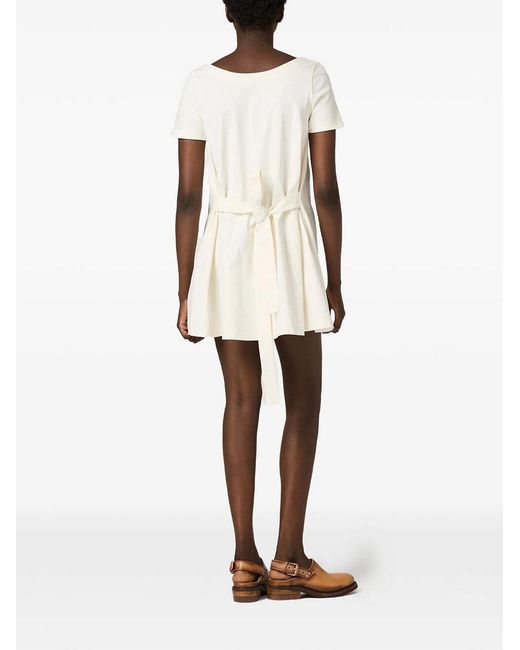 Miu Miu White Cotton Mini Dress