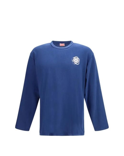KENZO Blue "Gots Boke Flower 2.0 Relax" Long Sleeves T-Shirt for men